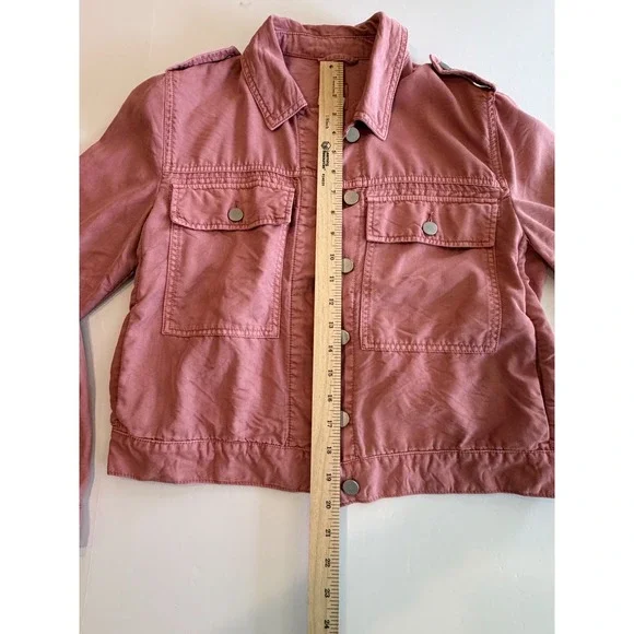 Gap Womens Utility Jacket Pink Dusty Rose Cropped Military Small - Picture 5 of 7